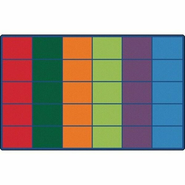 Carpets For Kids Rug, Rectangle, Squares, Seats 30, 7ft 6inx12in, Primary Colors CPT4012
